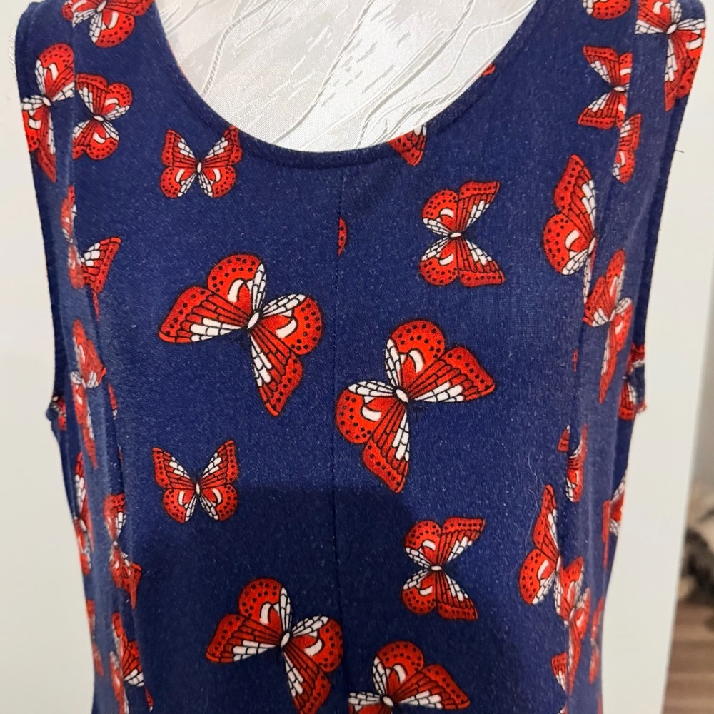 Reborn (Bundle) 2 Maxi Dresses with Red Butterflies and Blue With White Florals - Picture 7 of 9